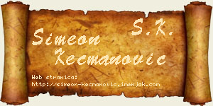 Simeon Kecmanović vizit kartica